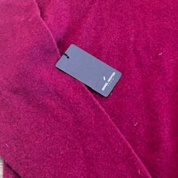 NEW Daniel Hechter Cashmere Burgundy Crew Neck Sweater Mens Size Large NWT - Picture 7 of 11